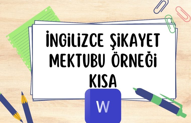 İngilizce Şikayet Mektubu Örneği Kısa