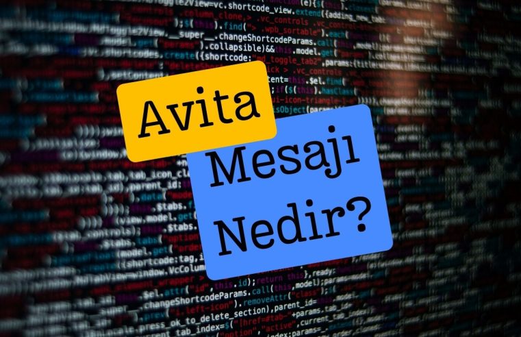 Avita Masak Mesajı Geldi?