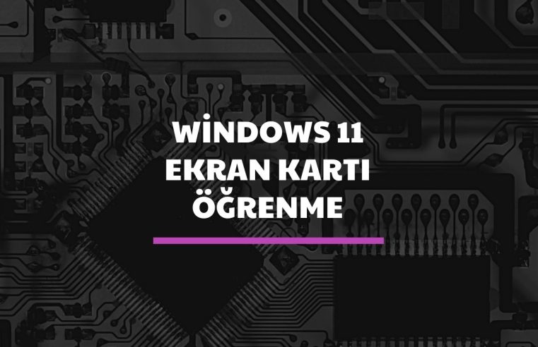 Windows 11 Ekran Kartı Öğrenme